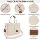 thumbnail image 4 of LHSHID Canvas Tote Bag with Multi Pockets Everything Tote for Women Church Bag Mommy Diapper Bag with Compartments, 4 of 6