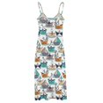 thumbnail image 6 of Origami dog day at the lake // white background orange aqua and brown taupe origami sail boats with cute Dalmat Sleeveless Dress, 6 of 6