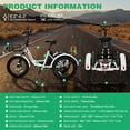 thumbnail image 6 of Lilypelle TK1 Electric Folding Tricycle for Adults & Seniors,three 20*3in Fat Tires Ebike with 500W Motor & 48v 14.5Ah Detachable lithium battery,White, 6 of 16