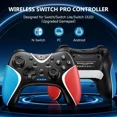 thumbnail image 3 of Manettes Sans Fil Rose, Manette Nintendo Switch pour PC Nintendo Switch/Lite/OLED/Windows avec Fonction Programmable/Vibration/Turbo, Manette Switch Pro avec 2 Capuchons de Pouce, 3 of 7