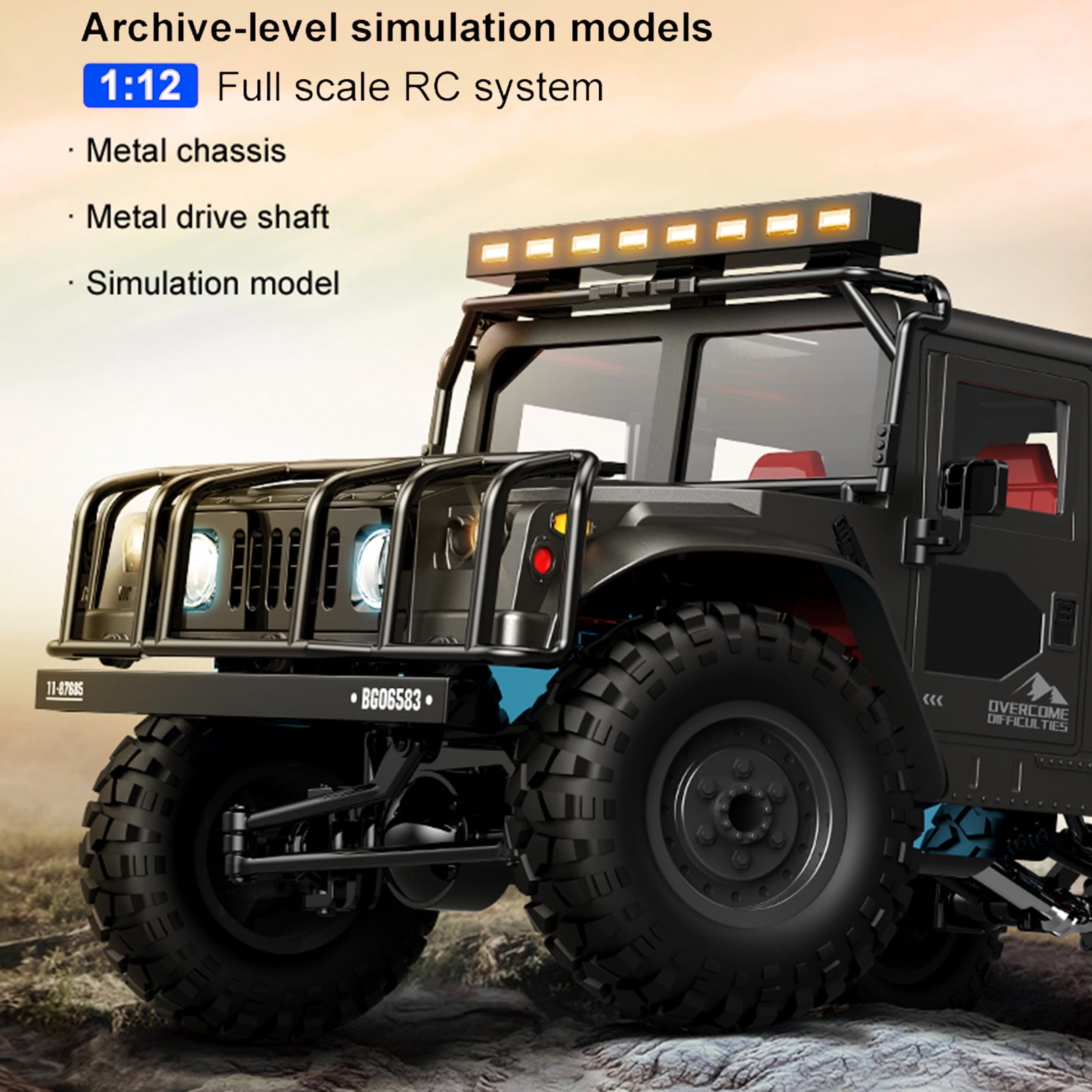 Remote Control Off-Road Car with LED Light 4 Wheels Drive