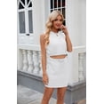 thumbnail image 5 of EASYBRAUS Women Summer Two Piece Outfit Solid Camisole Top Drawstring Skirt Set Casual Vacation Wear, 5 of 8