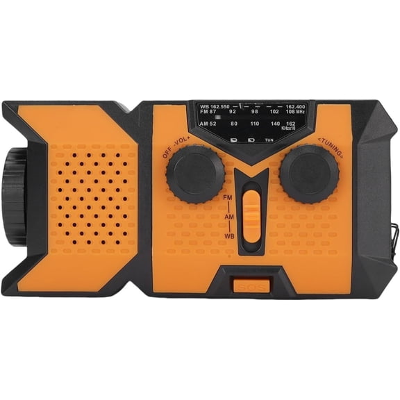 NOAA Weather Radio, 2000mAh Solar Hand Crank Emergency Radio with AM/FM/WB, Portable Survival Radio with LED Flashlight, Phone Charger, for Home Power Outage Camping Hurricane Preparedness