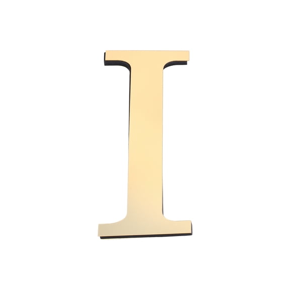 Uxcell 7.87 Inch 3D Acrylic Alphabet Mirror Wall Stickers Letter I Self Adhesive Letter Sign for Home Decoration Light Gold