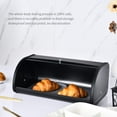 thumbnail image 6 of Stainless Steel Bread Box,Large Capacity Bread Box with Roll Up Lid Multifunctional Counter Storage Container,Bread Bin Holder,For Home and Kitchen (Black-12" L X 10.2" W X 7.2" H), 6 of 7