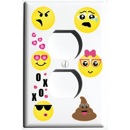 Room Switchplate Cover - Emoji Outlet Covers / Switch Plate / Emoji Room and Wall Decor