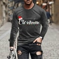 thumbnail image 2 of UVEASISHA Soldes de Liquidation Flash T-Shirt de Noël Laid pour Hommes T-Shirts à Manches Longues Imprimés Nouveauté de Noël Grandes Tailles Ajusté Chemises d'Entraînement Confortables Col Rond Hipster Hauts Gris Foncé L, 2 of 6