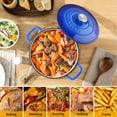 thumbnail image 4 of 6 QT Enameled Dutch Oven Pot with Lid, Cast Iron Cookware for Baking, Cooking, Non-stick Enamel Coated (Blue), 4 of 6