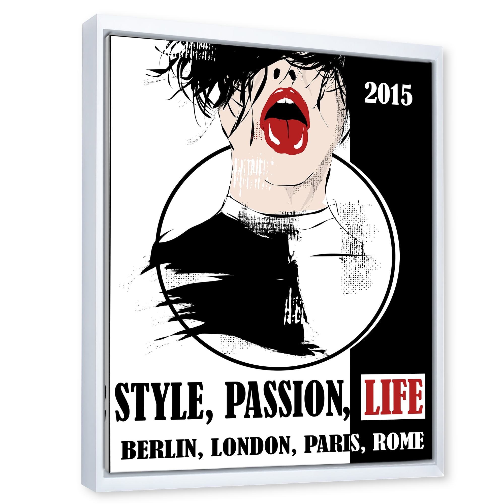 Designart 'Style Passion Life Fashion Woman VIII' Vintage Framed Canvas Wall Art Print