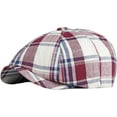 thumbnail image 6 of CoCopeaunts Newsboy Cap Spring Summer Cotton Artist Painter Beret Hat Plaid Ivy Cap Flat Beret Cap Newsboy Hats for Women, 6 of 8