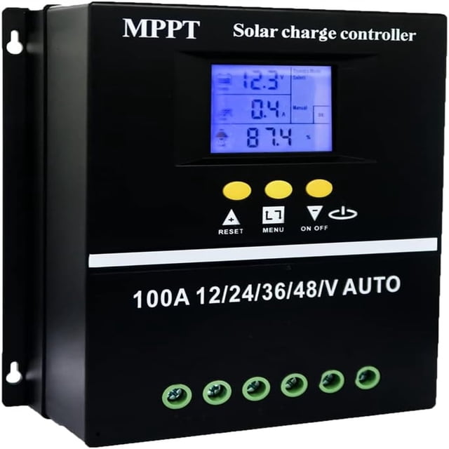 HLONK 100A MPPT Solar Charge Controller 12V 24V 36V 48V LCD Display Battery Intelligent Regulator Max 100V Input Dual USB for Lead-Acid/Lithium