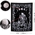 thumbnail image 4 of Tapiz de pared de calavera Amantes besándose Tapiz de tarot Esqueleto de luna en blanco y negro con manta para colgar en la pared de rosa para la decoración del hogar del dormitorio gótico (150x200cm) Zefei Wu 9024735029397, 4 of 4
