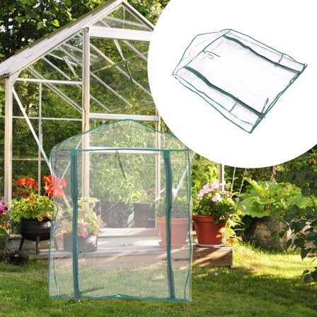 ORDDIART Transparent Green Pvc Mini Greenhouse Cover 1Pack For Garden Protection 36.6X26.8X19.3in