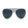 thumbnail image 6 of Super Oversized Wrap Around Curved Goggle Style Round Racer Sunglasses White - Black, 6 of 8
