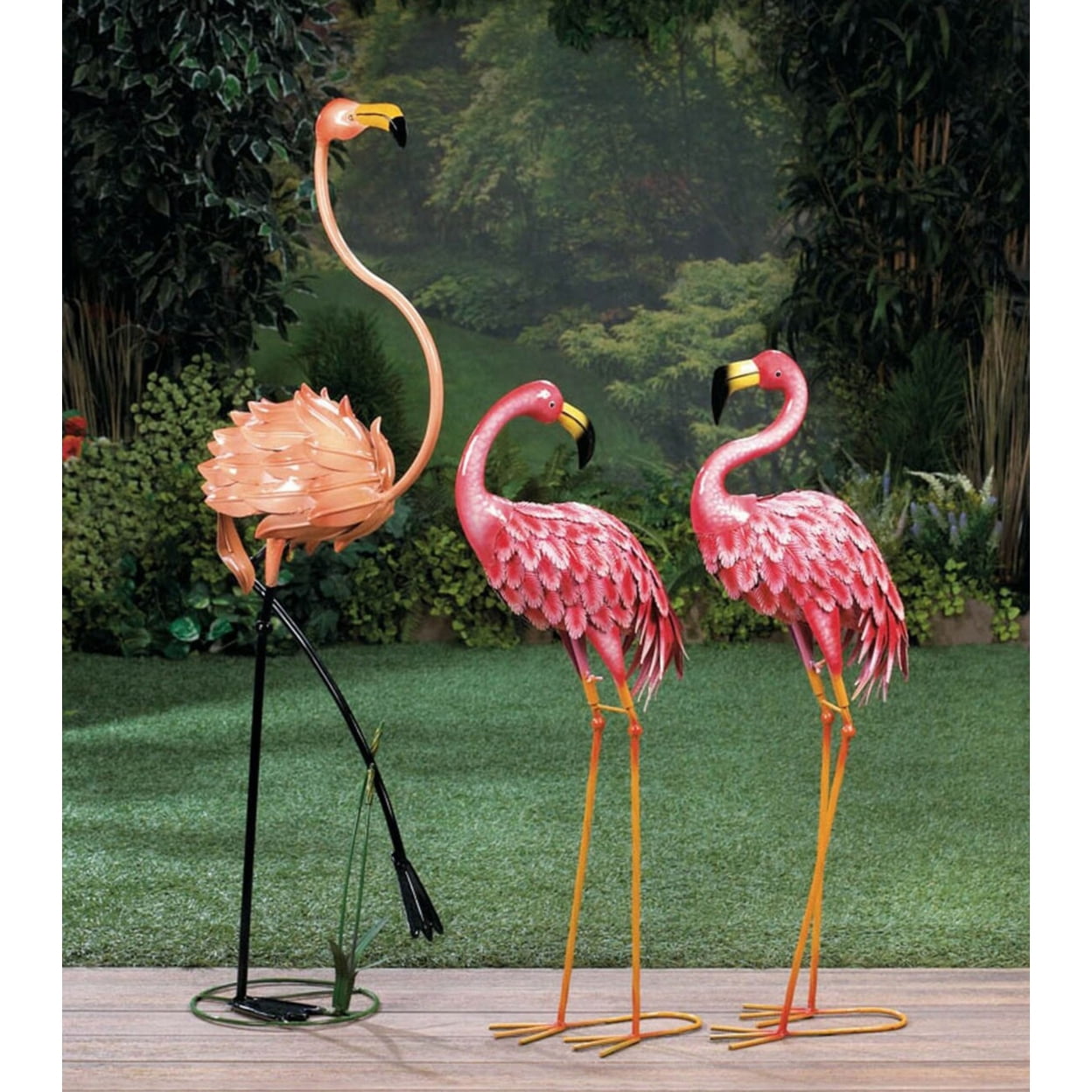 Home Decorative Bright Flamingo Yard Art - Looking Back