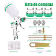 thumbnail image 2 of Pistola Gravedad Pintura Automotriz De 600ml 1,4/1,7/2,0 Mm blanco verde, 2 of 5