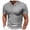 Gray, variant on WREESH Men's Summer Casual Collared Shirt Solid Comfortable Short Sleeve V-Neck Muscle T-Shirt in Polyester for Men's Daily Wear Black