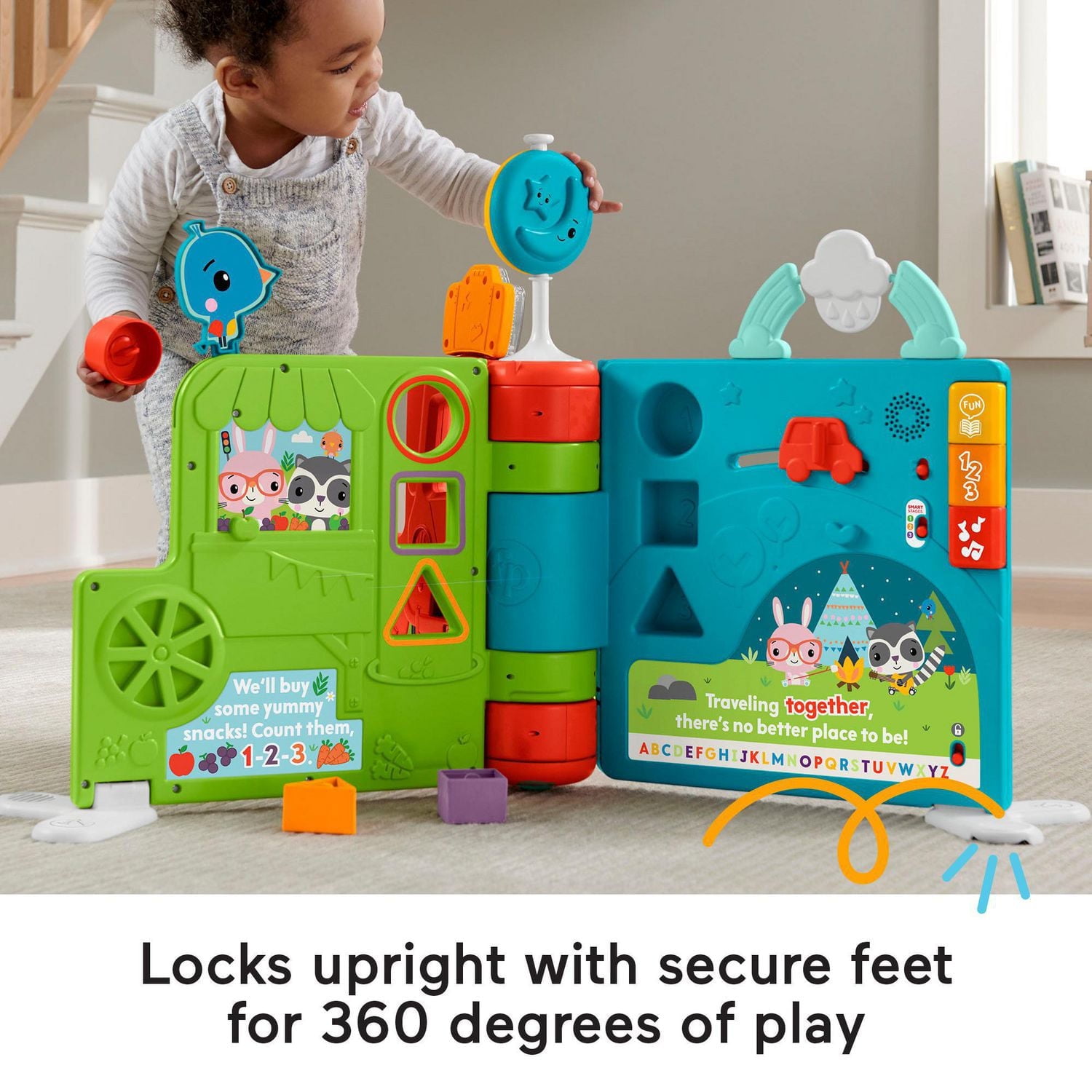 ​Fisher-Price Sit-to-Stand Giant Activity Book electronic learning toy and activity center - English Edition