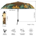 thumbnail image 3 of FORMRS Travel Umbrella Folding Auto Open Close Windproof Rain UV Protection, Flowers and Dog, 3 of 8