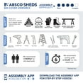 thumbnail image 6 of Absco Utility 7.5' x 2.5' Garbage Can Metal Storage Shed - Surfmist, 6 of 12