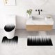 thumbnail image 4 of Juego de 4 cortinas de ducha con degradado rojo y negro con alfombras y tapa de inodoro, juego de baño de tela impermeable simple y moderno, juego de decoración de baño abstracto gótico con rayas, 4 of 6