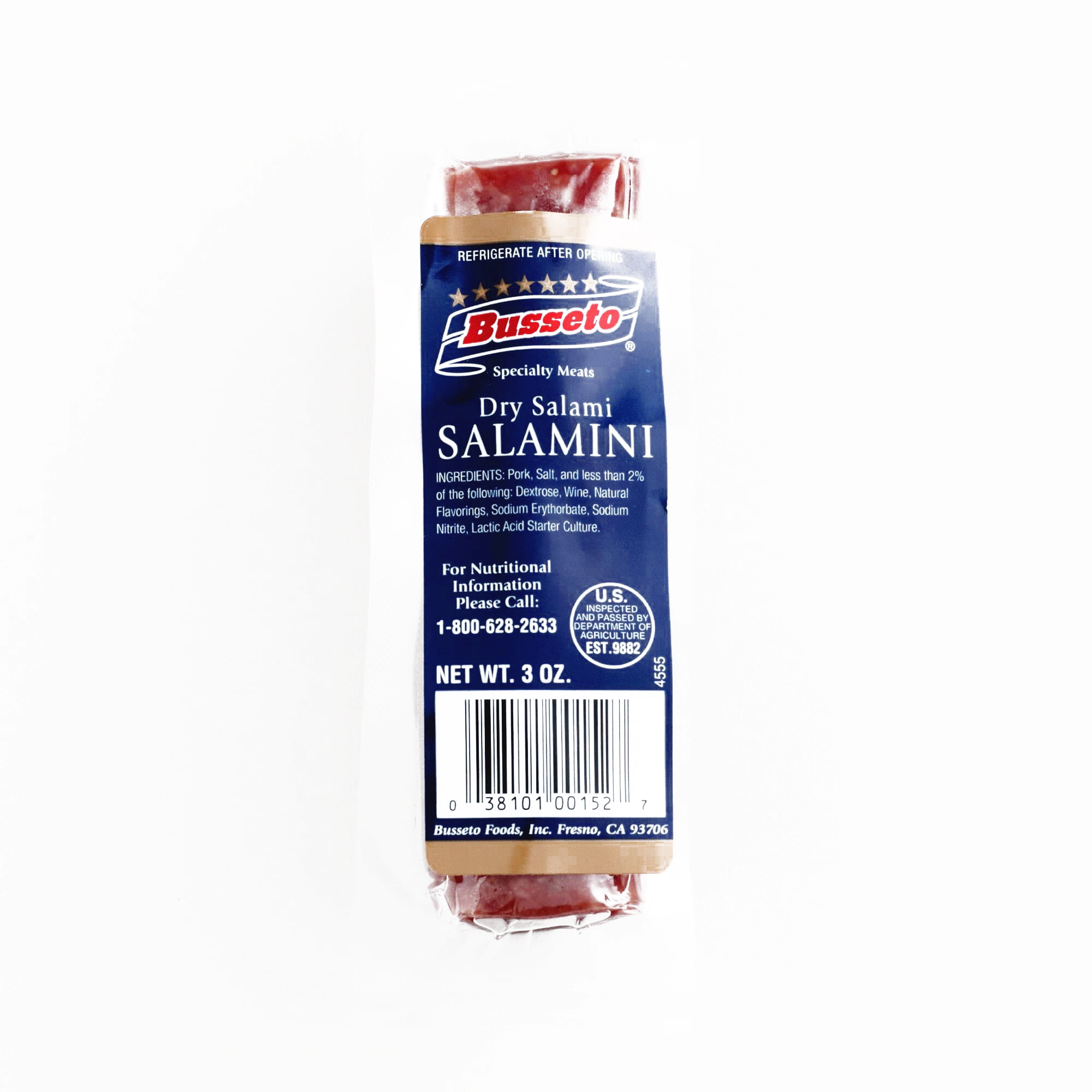 Busseto Mini Dry Salami 3 oz each (1 Item Per Order, not per case
