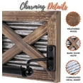 thumbnail image 3 of Autumn Alley Farmhouse Toilet Paper Holder and Towel Ring Set, Wall Mount, Rustic Wall Toilet Paper Holder and Bathroom Hand Towel Holder Decor, Wooden Brown, 3 of 6