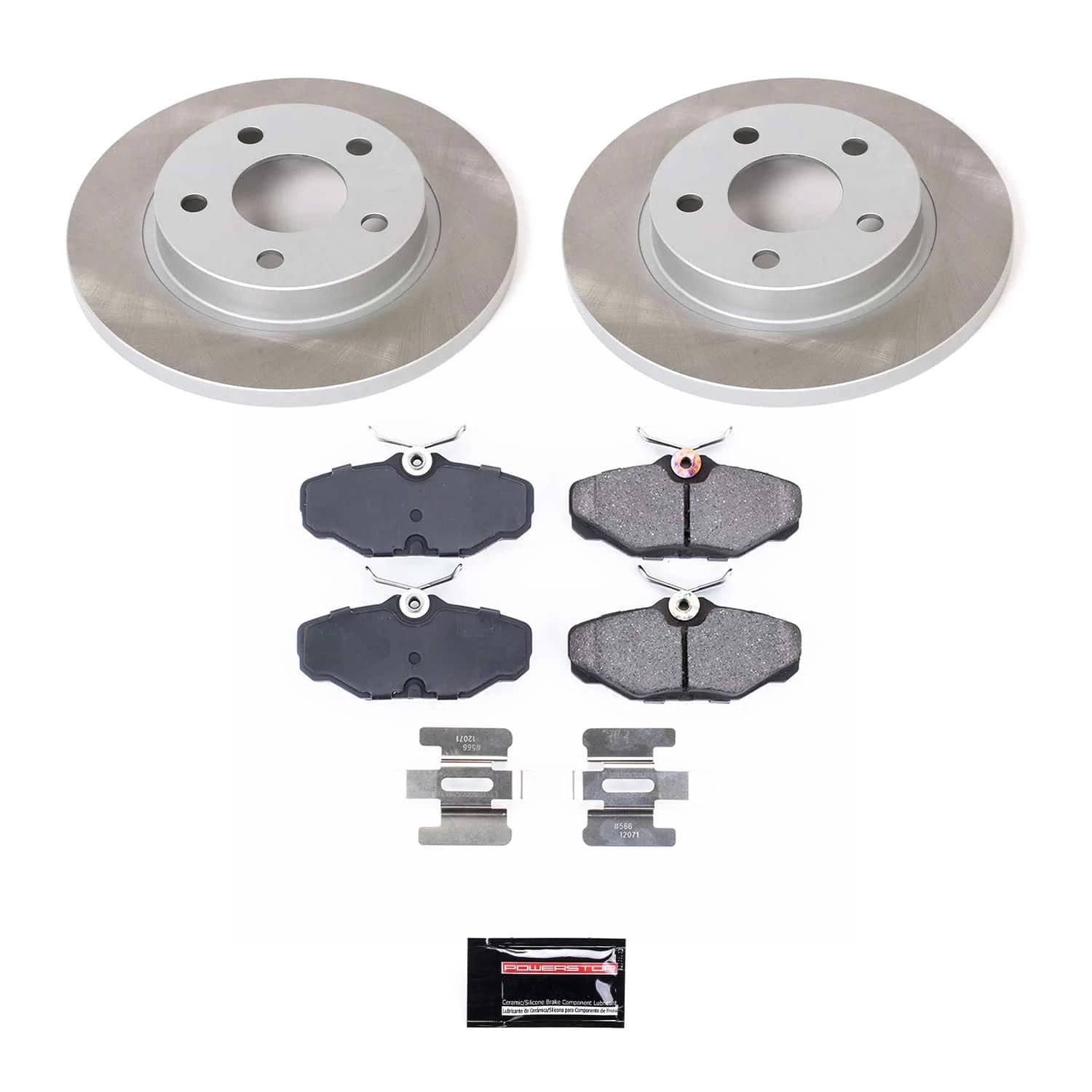 PowerStop Rear Semi-Coated Rotor and Low-Dust Ceramic Brake Pad Kit SC1298