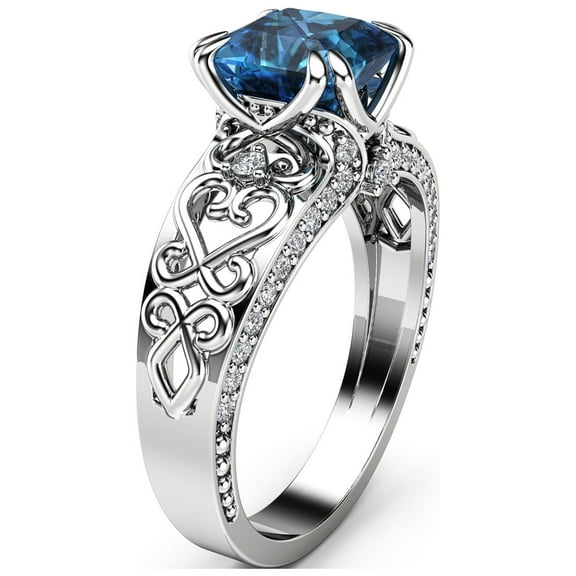 14K Gold Filigree Topaz Ring