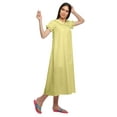 thumbnail image 5 of Moomaya Solid WoMen's Cotton Nightwear Short Sleeve Sleepwear Nightdress, 5 of 6