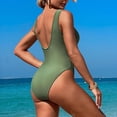 thumbnail image 5 of Fnooota Women's One-Piece Swimsuits, Tummy Control Sexy Sleeveless Bathing Suits Army Green Size M, 5 of 7