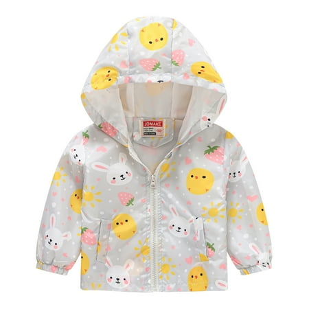 

RPVATI Toddler Baby Child Children Kids Zip Up Hooded Jacket Pockets Cartoon Printed Outerwear Warm Winter Long Sleeve Jacket 1Y-5Y