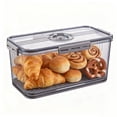 thumbnail image 1 of Panera Herm&eacute;tica con Temporizador, Contenedor para Pan con Tapa Ajustable y V&aacute;lvula de Aire, Mantiene Pan Fresco, Para Pan Casero, Bagels, Tostadas (Gris, 15&times;7&time, 1 of 8