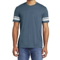 thumbnail image 1 of Mafoose Men's Game Tee with Stripes Printed Sleeves Heathered True Navy/ White 4X-Large, 1 of 4