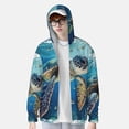 thumbnail image 2 of Vsdgher Sweat à Capuche Imprimé Tortue Aquarelle pour Hommes et Femmes, Manches Longues Protection Solaire Pêche Course Natation-TG, 2 of 7