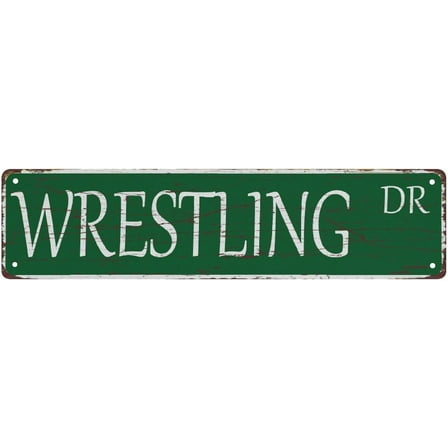 Tin Sign Wrestling Dr Metal Sign Street Signs Decor Man Cave Bar Wall Art Decorative Plaque 4X16 Inches