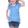 thumbnail image 2 of Kavio PJB0590 Girls 3-6X Burnout High Low Flutter Sleeve Top-Flamingo-3, 2 of 3