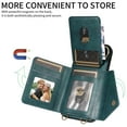 thumbnail image 6 of Compatible with iPhone 15 Pro Wallet Cover, with Crossbody Shoulder Strap and Stand PU Leather Credit Card Holder Cell Accessories Phone Cover for iPhone 15 Pro - Green, 6 of 14