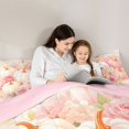 thumbnail image 4 of Manfei Pink Flowers Blossom King Size Comforter Sets,Cute Fall Pumpkin Comforters King Size,Pink Reversible,3-Piece,1 Comforter and 2 Pillowcases, 4 of 7