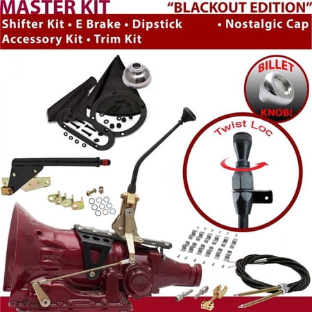 American Shifter TH200 Shifter Kit Black 10 in. E Brake Cable Clamp Trim Kit Dipstick for EFEE0