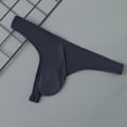 thumbnail image 3 of Lovzfmll Men's Underwear, Ice Silk Breathable Low-Rise Thong with Pouch, Quick-Dry Sheer Briefs Black, L, 3 of 5