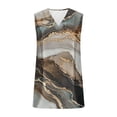 thumbnail image 7 of Nmnitkp Women's Satin V Neck Sleeveless Tank Tops, Watercolor Leaf Print Casual Blouses, Loose Fit Summer Tops for Daily Commute & Office Layering White,M, 7 of 7