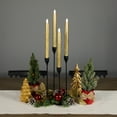 thumbnail image 3 of Northlight Set of 4 Textured Gold-tone LED Flameless Flickering Taper Candles 9.5", 3 of 6