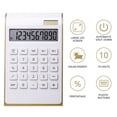 thumbnail image 1 of YAOMOBB Scientific Calculator Large Display Desktop Calculator Responsive Button Dual Power Golden Frame Design, 1 of 6