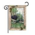 thumbnail image 2 of Breeze Decor 10043 Wildlife & Lodge Black Bear & Cubs 2-Sided Vertical Impression House Flag - 28 x 40 in., 2 of 2