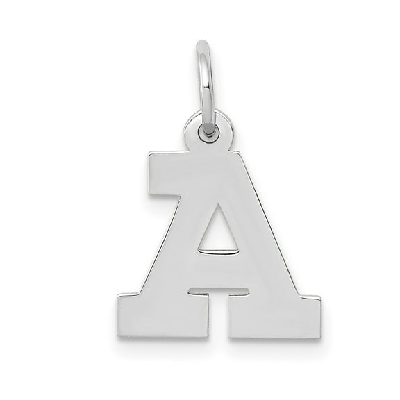 Auriga Fine Jewelry 10K White Gold Small Block Initial A Charm for Women