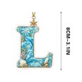 thumbnail image 3 of AZXY Christmas Winter Seaside Alphabet Tree Hanging Decor, Blue Wave Shell Letter Acrylic Suncatcher, Home Christmas Decorations, Custom Initial Holiday Pendant for Front Door Garland Mantel, L, 3 of 7