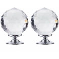 thumbnail image 1 of Actualización elegante: perillas de cristal transparente, acabado cromado elegante para sus muebles, 2 piezas, 1 of 5