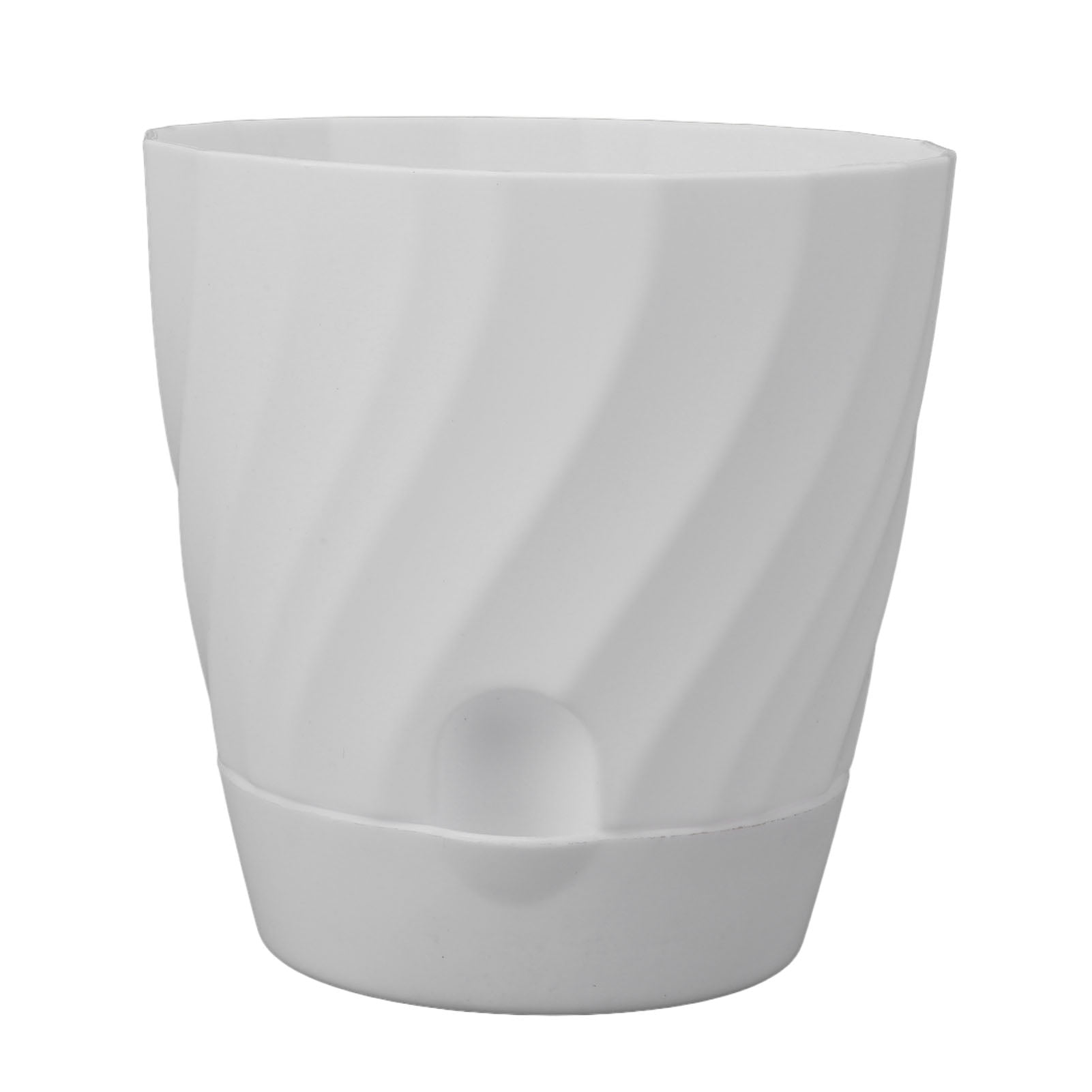 YAHHU 6pcs Plastic Flower Plant Pots Gardening Container with Drainage Holes for Home Balcony Garden, White, 4.8 inches / 12.2 cm