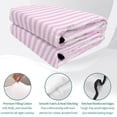 thumbnail image 4 of King Quilt Set 96''x106'', Pink White Stripe Lightweight Bedspread Coverlet Set with 2 Pillow Shams, Modern Minimalist Geometric Striped Breathable All Season Quilt Bedding for Bedroom/Guest Room, 4 of 9